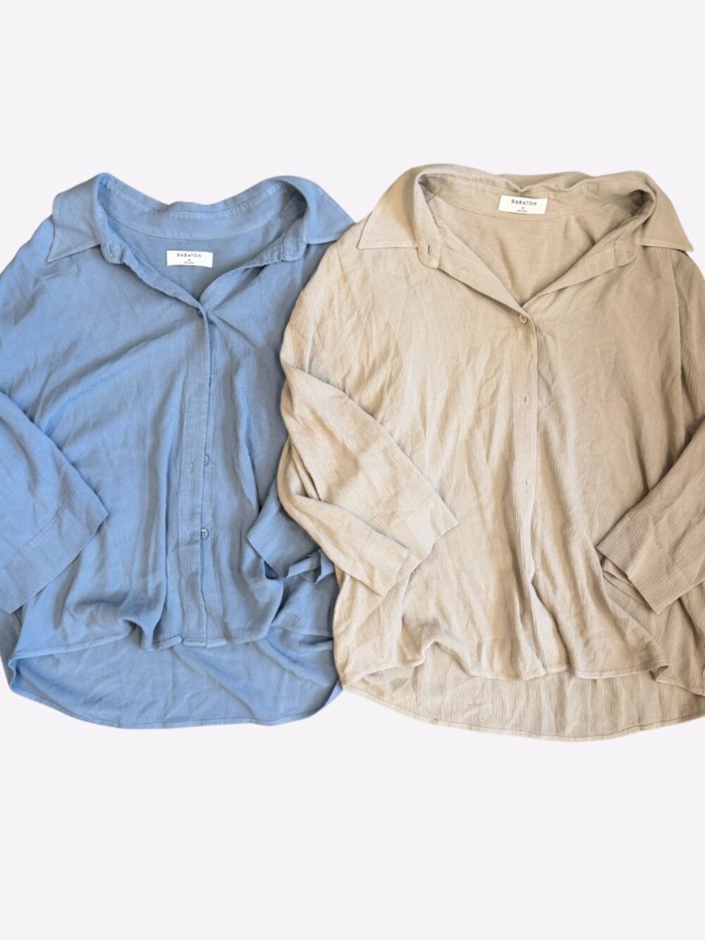 Bundle of 2 Babaton Aritzia Button Down Blouse Collared Crepe Womens Sz M